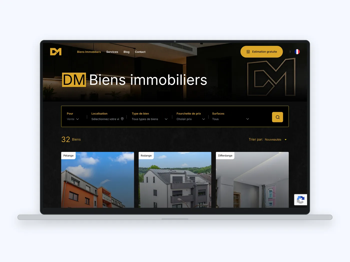 L’Immobilière DM website screen 2