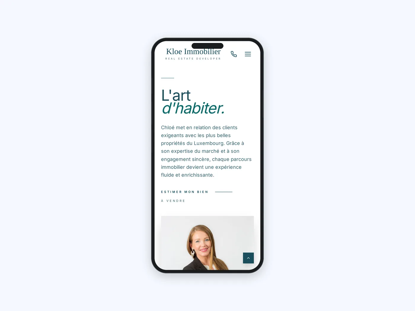 Ansicht 1 der Website Kloé Immobilier