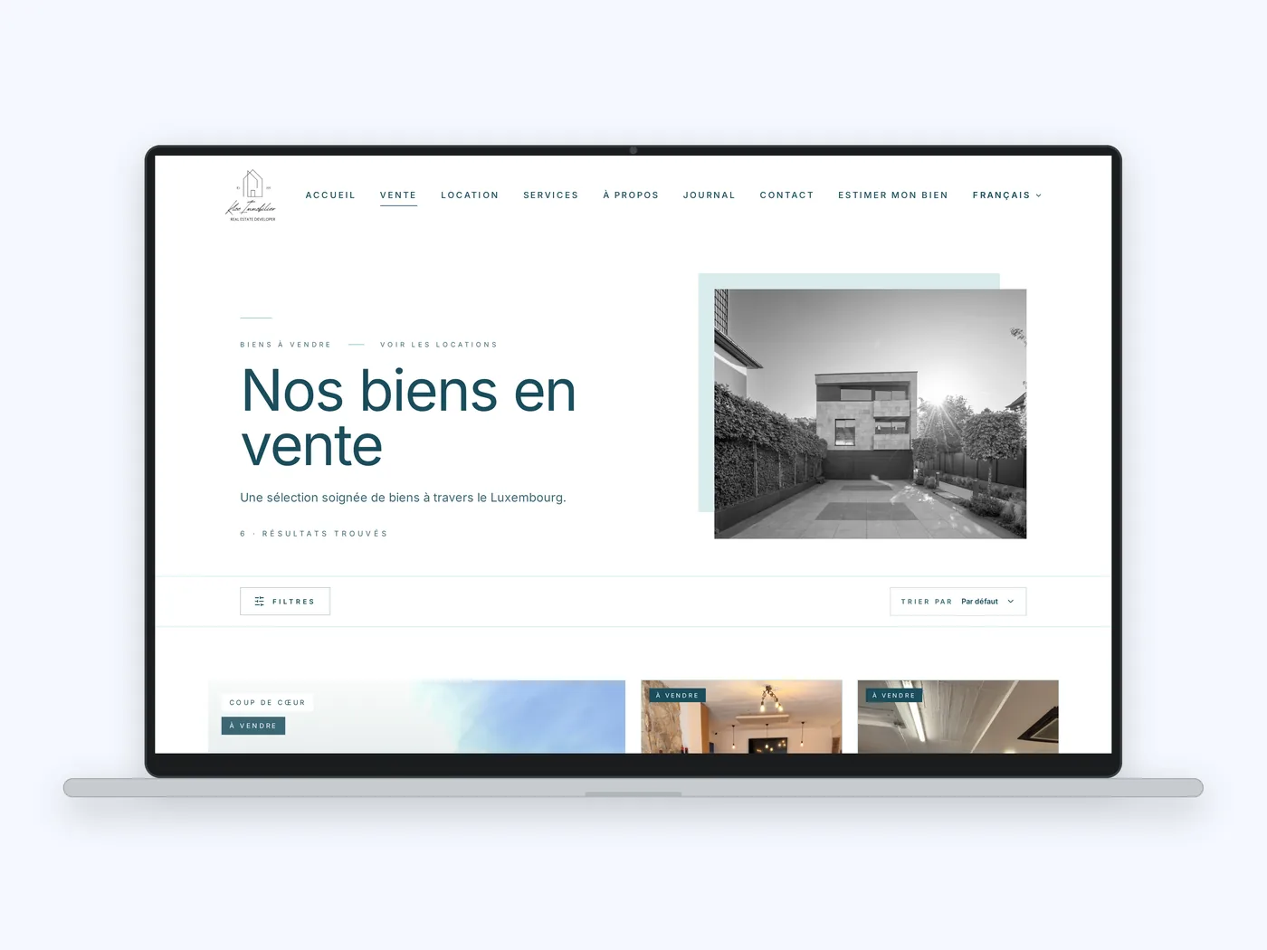 Ansicht 2 der Website Kloé Immobilier