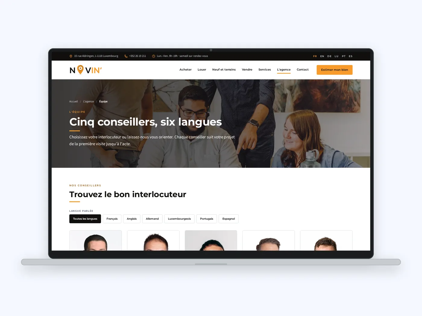 Novin' Real Estate website screen 5