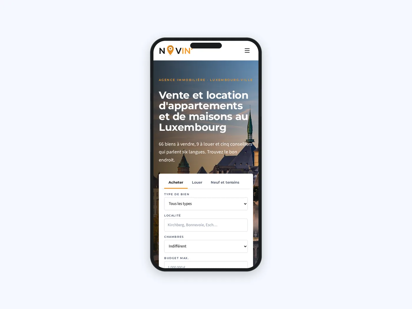 Novin' Real Estate website screen 6