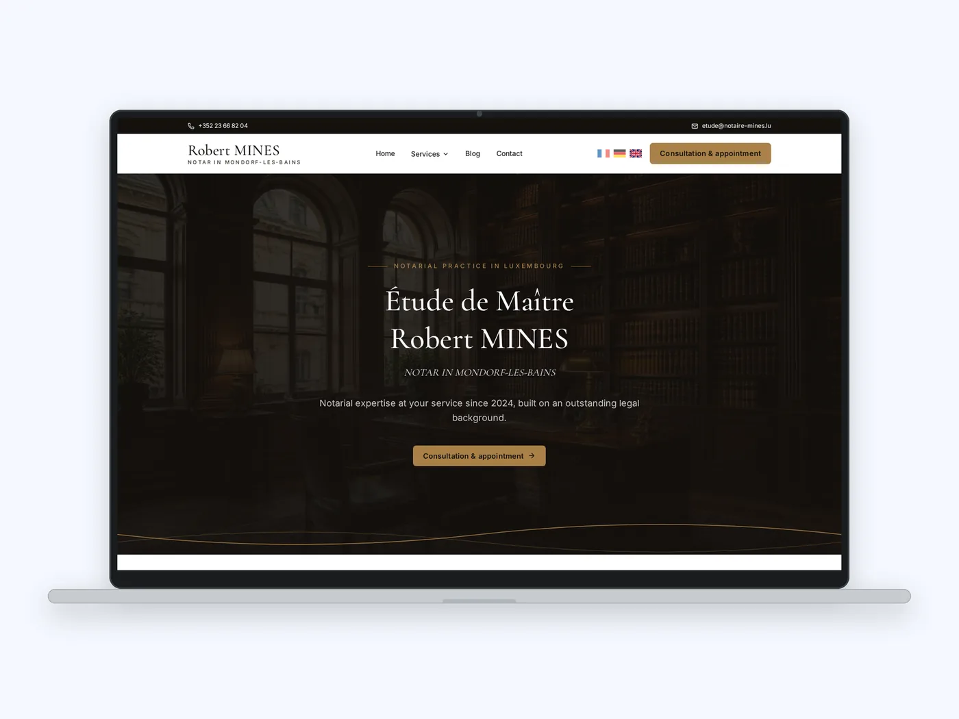 Notary Robert Mines website screen 3