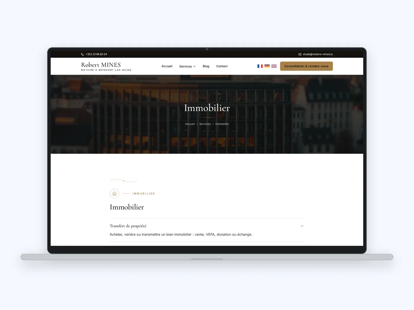 Notary Robert Mines website screen 5