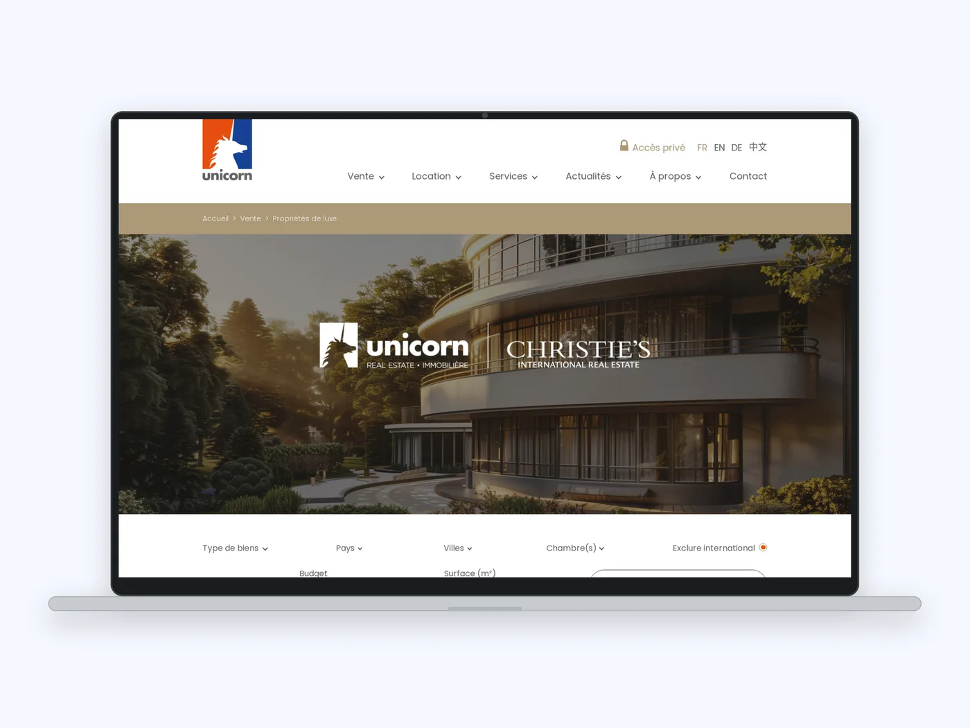 Unicorn Real Estate website screen 3