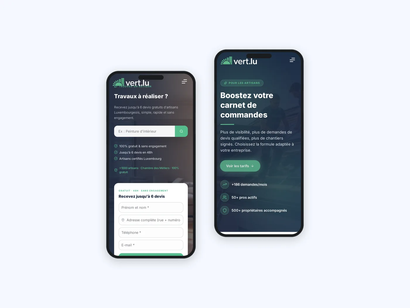 Ansicht 3 der Website vert.lu