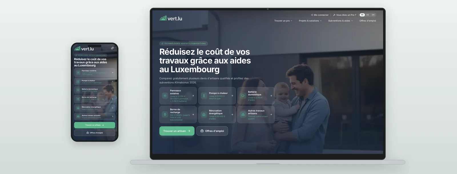 Startseite von vert.lu